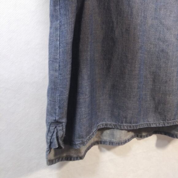 J. Jill Denim Chambray Roll Tab Sleeve Casual Top Size M - Picture 5 of 8